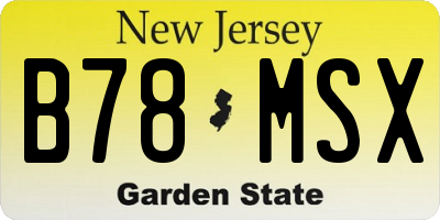 NJ license plate B78MSX