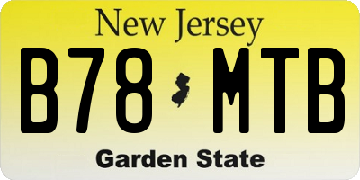 NJ license plate B78MTB
