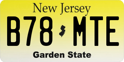 NJ license plate B78MTE