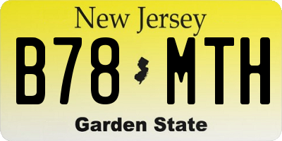 NJ license plate B78MTH