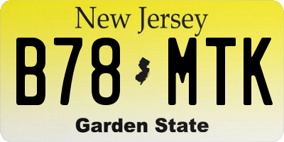 NJ license plate B78MTK