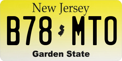 NJ license plate B78MTO