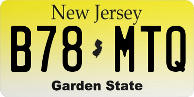 NJ license plate B78MTQ