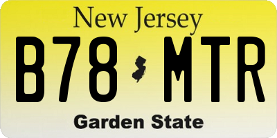 NJ license plate B78MTR