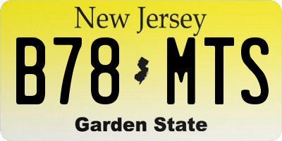 NJ license plate B78MTS