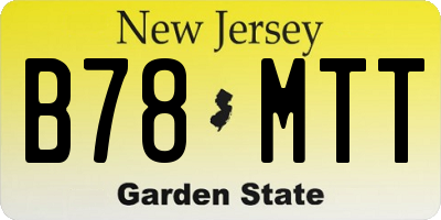 NJ license plate B78MTT