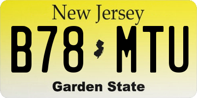 NJ license plate B78MTU