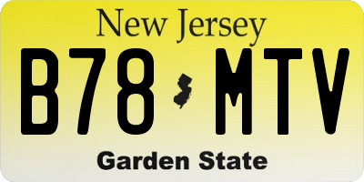 NJ license plate B78MTV