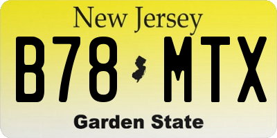 NJ license plate B78MTX