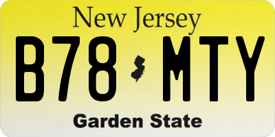 NJ license plate B78MTY