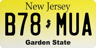 NJ license plate B78MUA