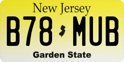NJ license plate B78MUB