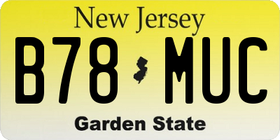 NJ license plate B78MUC