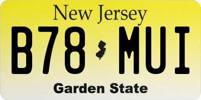 NJ license plate B78MUI