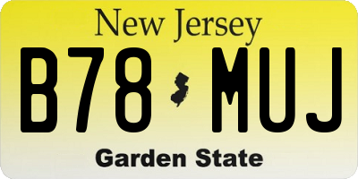 NJ license plate B78MUJ