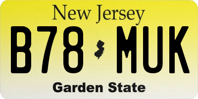 NJ license plate B78MUK