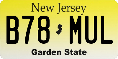 NJ license plate B78MUL