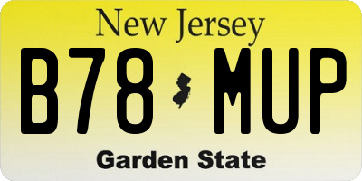 NJ license plate B78MUP