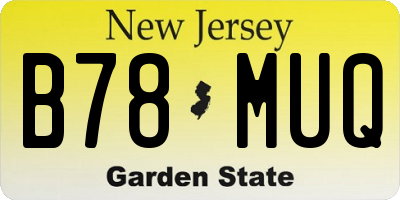NJ license plate B78MUQ