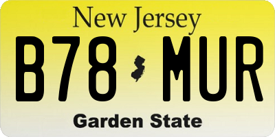 NJ license plate B78MUR