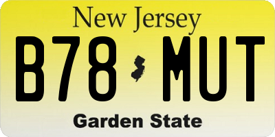 NJ license plate B78MUT