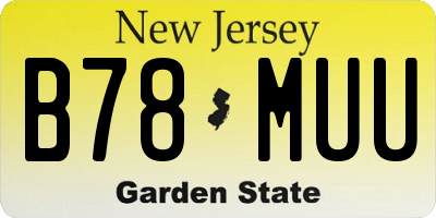 NJ license plate B78MUU
