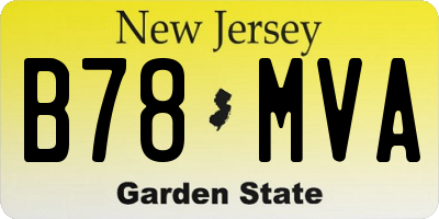 NJ license plate B78MVA