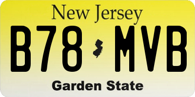 NJ license plate B78MVB