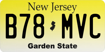 NJ license plate B78MVC