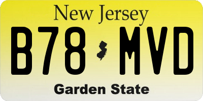 NJ license plate B78MVD