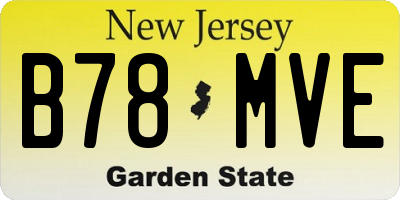 NJ license plate B78MVE