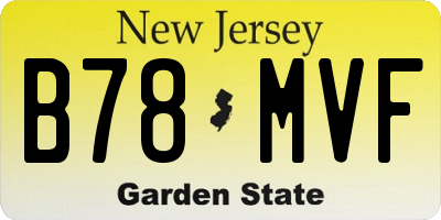 NJ license plate B78MVF