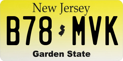 NJ license plate B78MVK