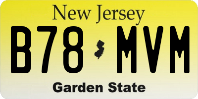 NJ license plate B78MVM
