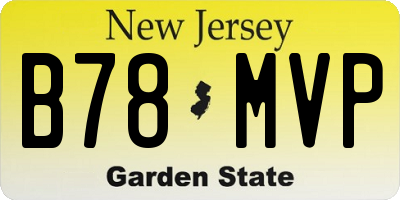 NJ license plate B78MVP