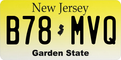 NJ license plate B78MVQ