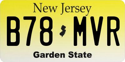 NJ license plate B78MVR