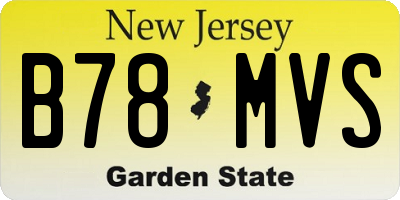 NJ license plate B78MVS
