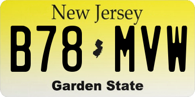 NJ license plate B78MVW