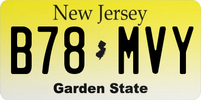 NJ license plate B78MVY