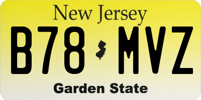 NJ license plate B78MVZ