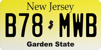 NJ license plate B78MWB