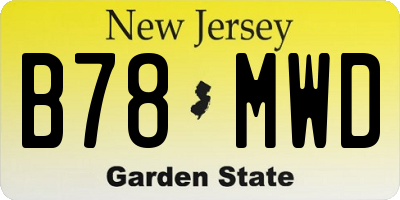 NJ license plate B78MWD