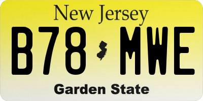 NJ license plate B78MWE