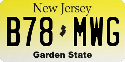 NJ license plate B78MWG