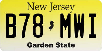 NJ license plate B78MWI