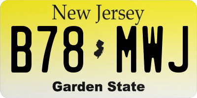 NJ license plate B78MWJ