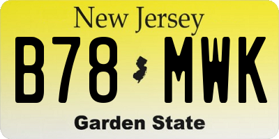 NJ license plate B78MWK
