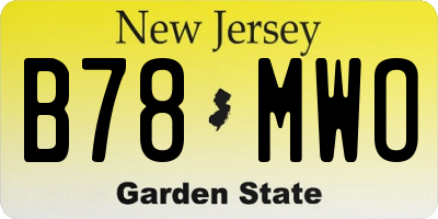 NJ license plate B78MWO