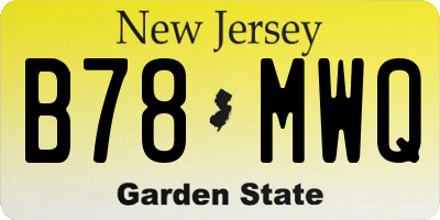 NJ license plate B78MWQ